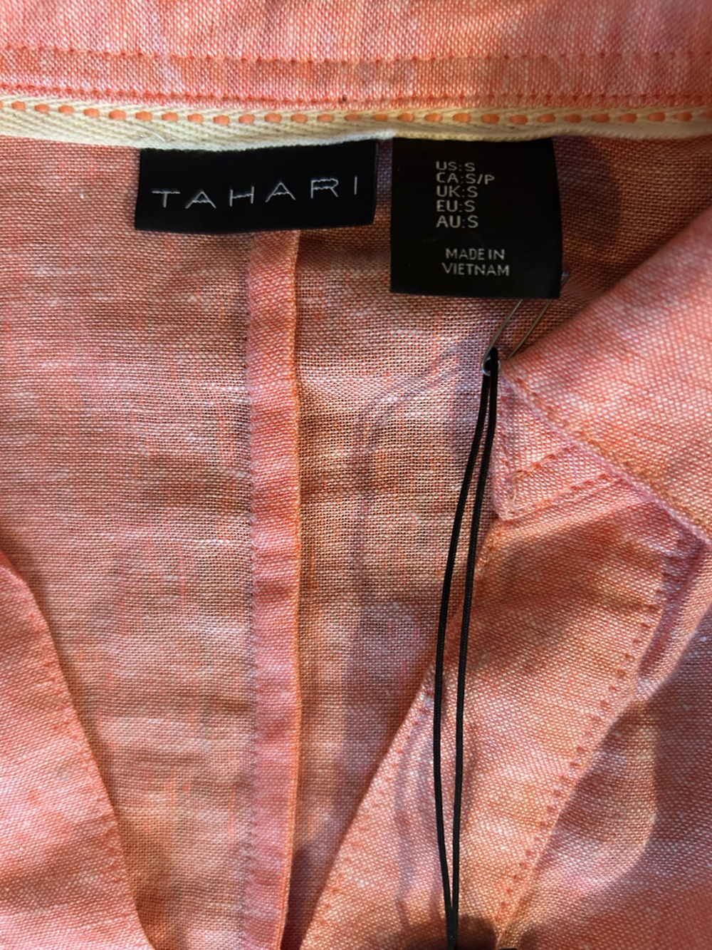Tahari coral linen blend Swim Cover-Up Caftan dress small - Picture 8 of 12
